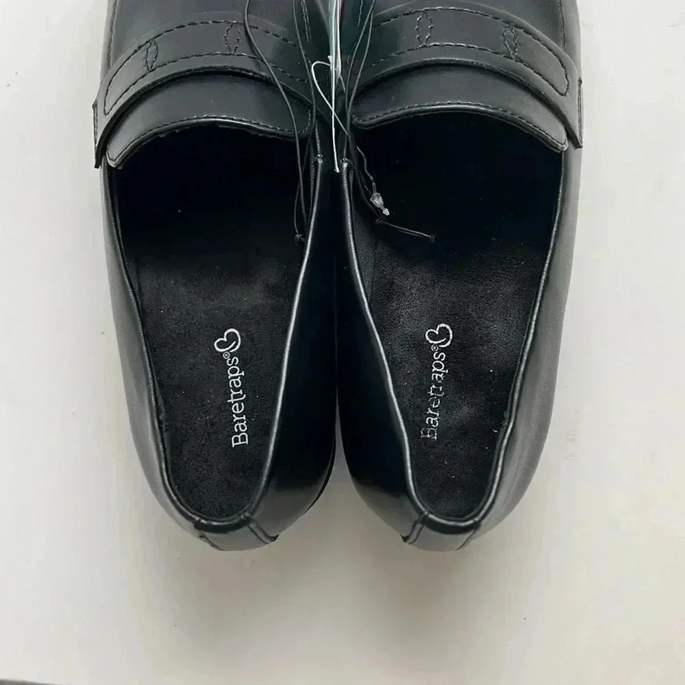Baretraps Myla Black Penny Loafers Women Size 7W Wide Width Comfort Slip On New